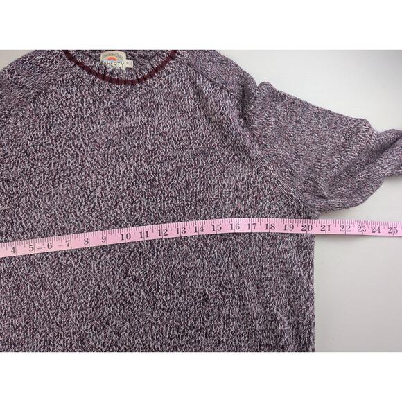 Faherty Pullover Sweater Womens Medium Burgundy Heather Crew Neck Soft Classic - Picture 4 of 5